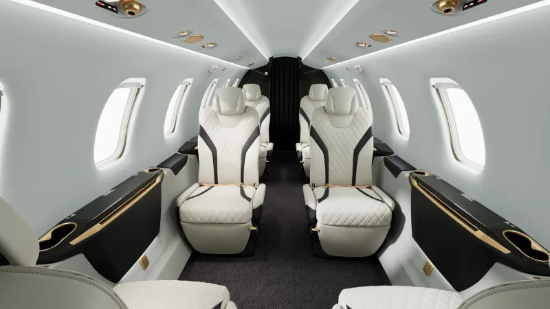 PC-24 flat-floor cabin with divan seating
