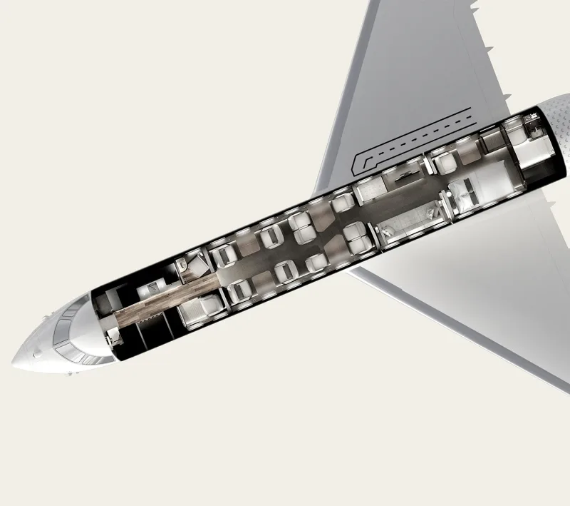 Global 7500 four living zones