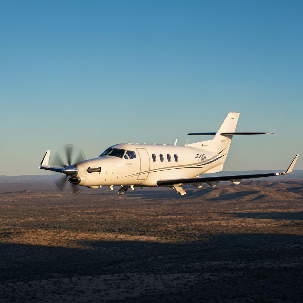 Pilatus PC-12 exterior in flight